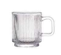 Bicchiere Per Bevande Tazza da caffè in vetro da 2 pezzi con manico for succhi di frutta, latte e tè for set di vetrerie for ristoranti in ufficio Per Tè Freddo, Bevande(Transparent)