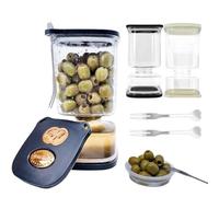 Bicchiere per cetriolo con filtro e 2 pratiche forchette, barattolo per cetrioli a prova di perdite con funzione di separazione del succo e coperchio ermetico per cetrioli Jalapeño, idea regalo per