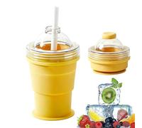 Bicchiere per cubetti di ghiaccio con coperchio, pieghevole per bevande | Stampo per palline di ghiaccio per barman, casa, ufficio, feste, campeggio, viaggi su strada, piscina, appartamento, camper