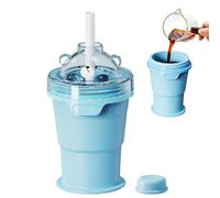 Bicchiere per cubetti di ghiaccio, vassoio pieghevole per il ghiaccio con cannuccia, per viaggiatori, barman, casa, campeggio, spiaggia, picnic, viaggi, strada, piscina, camper