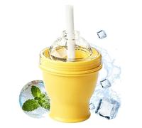 Bicchiere Per Ghiaccio A - Bottiglia Pieghevole Portatile Riutilizzabile Antigoccia,Bottiglia Ice Maker Con Cannuccia E Tappo - Per Whisky Caffè Cocktail Bevande Casa Palestra Viaggi Sport E All'Apert