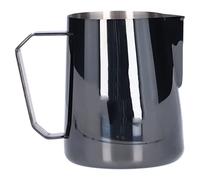 Bicchiere per Latte da 600ml in Acciaio Inox 304, Brocca per Schiumare Latte nera, Design Olecrano con Beccuccio a Punta - Resistente e Facile da Pulire, Uso Multifunzionale per (Pistola nera 600ml