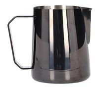 Bicchiere per Latte da 600ml in Acciaio Inox 304, Brocca per Schiumare Latte nera, Design Olecrano con Beccuccio a Punta - Resistente e Facile da Pulire, Uso Multifunzionale per (Pistola nera 600ml