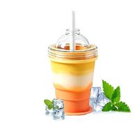 Bicchiere Per Sfere Di Ghiaccio Con Cannuccia Bottiglia Pieghevole Caffè