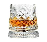 Bicchiere Per Vino - Bicchiere da Bere Trasparente con Rotazione a 360 Gradi | Calici per Whisky di Design alla,Per La Degustazione, Per Uomini, Papà, Padre, Marito, Per Feste, Natale, Compleanno E P