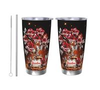 Bicchiere personalizzato con albero di rose rosse della nonna personalizzato con nomi dei nipoti, in acciaio inossidabile, 590 ml, regalo premuroso per nonna, Gigi, Mimi, Nana per il Ringraziamento