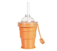 Bicchiere Pieghevole Per Acqua | Contenitore Idratante Da 325 Ml Con Cannuccia | Bicchiere Pieghevole In Silicone Da Esterno,Per Bibite Gassate Succhi Bevande Campeggio Spiaggia Bambini Adulti