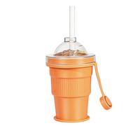 Bicchiere Pieghevole Per Acqua | Contenitore Idratazione con Coperchio 325 ml | Bicchiere Pieghevole In Silicone Da Esterno - Per Bibite Gassate Succhi Bevande Campeggio Spiaggia Bambini Adulti