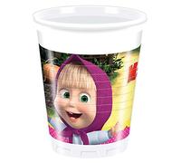 Ciao- Bicchiere plastica Masha e Orso, Multicolore, 8 Unità (Confezione da 1), 86513