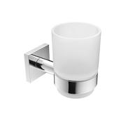 BICCHIERE PORTA SPAZZOLINI A MURO CROMO ACCESSORI BAGNO PARETE HOTEL MAISON