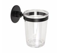 BICCHIERE PORTA SPAZZOLINI A MURO NERO OPACO ACCESSORI BAGNO PARETE WIND BLACK