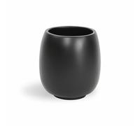 BICCHIERE PORTA SPAZZOLINI DA APPOGGIO NERO OPACO SET BAGNO TOILETTE AFRA