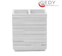 Bicchiere portaspazzolini Quadrotto Bianco Gedy