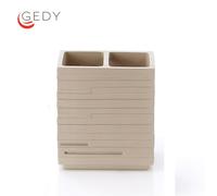 Bicchiere portaspazzolini Quadrotto Tortora Gedy