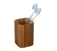 Bicchiere portaspazzolini Serro, bicchiere in bambù, per riporre gli utensili per la cura dentale o cosmetici