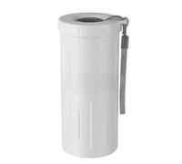 Bicchiere portatile per snack e spiedini, 1 pezzo, in plastica, a doppio scomparto, per snack e conchiglie, leggero, capacità 88,9 g, per viaggi all'aperto e picnic (bianco)