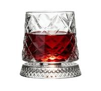 Bicchiere rotante | Elegante da bar con sottobicchiere | da cocktail bourbon, da caffè, per uomini, papà, nonno, marito, figlio, famiglia