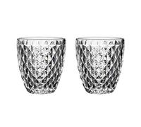 Bicchiere Set di bicchieri da 2-10,5 once con motivo a diamante, tazza in vetro senza piombo, for acqua, latte, succo frutta, tè freddo