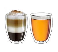 Bicchiere termico a doppia parete 400 ml, bicchiere extra large resistente al calore a doppia parete in vetro borosilicato, bicchieri per caffè, set da tè 05: 2x 400 ml 2XL (confezione da 2)