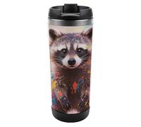 Bicchiere termico Candy Raccoon - Bottiglia d'acqua da viaggio in acciaio inossidabile da 13 once con isolamento sottovuoto