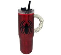 STOR Tazza Caffè Spider-Man Grande con Cannuccia e Manico 770ml - Bicchiere Termico Doppia Parete Acciaio Inossidabile per Bevande Calde e Fredde Riutilizzabile