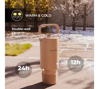 Bicchiere termico con coperchio e cannuccia a scatto CHiATO Home freshSIP Choco Brown, 946 ml - Marrone