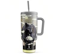 Bicchiere termico da 40oz con coperchio e cannuccia, bottiglia d'acqua isolata in acciaio inossidabile con manico, borraccia a vuoto isolata termicamente, tazza regalo, mantiene il freddo per 34 ore o