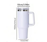 Bicchiere termico da 40oz con isolamento a doppia parete e vuoto, manico ergonomico e cannuccia riutilizzabile, tazza da viaggio a tenuta stagna, adatto ai portabicchieri standard dell'auto, perfetto 