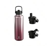 Bicchiere termico da 680 ml con coperchio a 2 aperture e cannuccia, tazza termica che mantiene il freddo per 24 ore, anti-perdite, tazza da caffè termica in acciaio inox per viaggi, borraccia sportiva