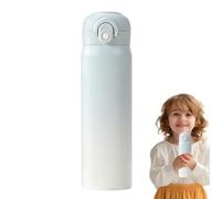 Bicchiere termico in acciaio, da 500 ml, con coperchio, riutilizzabile, resistente alle fuoriuscite, per bevande calde e fredde, design a colori sfumati