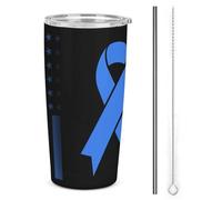 Bicchiere termico in acciaio inossidabile da 20 once per la consapevolezza del diabete, tazza da viaggio per auto a doppia parete sottovuoto con coperchio a cannuccia per uomini e donne, regali di ca