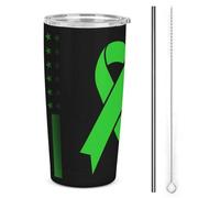 Bicchiere termico in acciaio inossidabile da 20 once per la consapevolezza delle lesioni cerebrali traumatiche, tazza da viaggio per auto a doppia parete sottovuoto con coperchio a cannuccia per uomi