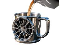 Bicchiere Termico Per Il Caffè In Acciaio Inossidabile,A Forma Del Cerchione 'Auto,Tazze Per Caffè Latte - Per Casa Cucina Ufficio Viaggio Campeggio Autocaravane Acqua Adulti Uomini Appassionati
