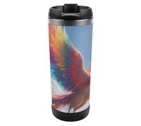 Bicchiere termico Phoenix in Clouds - Bottiglia d'acqua da viaggio in acciaio inossidabile da 13 once con isolamento sottovuoto, tazza da caffè a doppia parete a prova di perdite