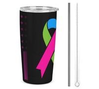 Bicchiere termico vintage RareAwareness da 20 once in acciaio inossidabile, tazza da viaggio per auto a doppia parete sottovuoto con coperchio a cannuccia per regali di caffè da uomo e donna