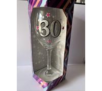 bicchiere vetro calice compleanno Festa party 30 anni auguri glitter argento
