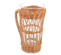 Bicchiere Vetro Coperchio Cappuccino Oktoberfest Party Copribicchiere in | Involucro per Articoli in Vetro, Copertura Protettiva per Tazza, Bicchiere Rattan, Khaki