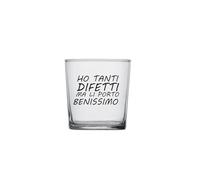 bicchiere vetro simpatica ho tanti difetti ma me li porto benissimo REGALO IDEA MARITO FIDANZATO COMPLEANNO ANNIVERSARIO NATALE