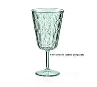 BICCHIERI a CALICE VANITY in Cristallo Acrilico Bio-based confezione da 4 pezzi diametro Ø 18,5xh 20 cm- 330 MlL BPA FREE colore Verde matcha verde