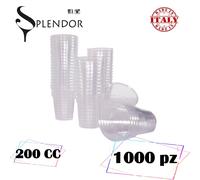 Bicchieri 200cc Acqua 1000 pz 10 confezioni Bevande Plastica Trasparente Monouso
