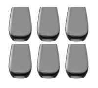 Bicchieri acqua, Bicchieri da cocktail colorati - Elements, set da 6, grigio fumo, 465 ml