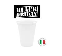 Bicchieri acqua di plastica monouso bianco 200 cc 1500 o 3000 pz BLACK FRIDAY