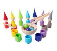 Bicchieri assortiti, colori assortiti, giocattoli sensoriali | Colore legno Matching Toys Educational Sorting Games,Rainbow Balls Cups, kit STEM, giochi interattivi per bambini