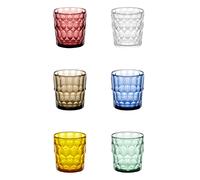 Bicchieri BASSI realizzato in Cristallo Acrilico Bio-based VANITY diametro Ø 8,5xh 9,2 cm - 360cc riciclabile al 100x100 confezione da 6 pezzi Multicolor multicolor