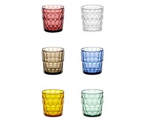 Bicchieri BASSI realizzato in Cristallo Acrilico Bio-based VANITY diametro Ø 8,5xh 9,2 cm - 360cc riciclabile al 100x100 confezione da 6 pezzi Multicolor multicolor
