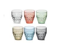 BICCHIERI BASSI TIFFANY SET 6 PEZZI PLASTICO MULTICOLOR 27X9,5 CM