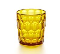 BICCHIERI Bassi VANITY 3 in Cristallo Acrilico Bio-based confezione da 6 pezzi diametro Ø 8,5xh 9,2 cm- 360 cc BPA FREE colore Giallo Zafferano gialllo