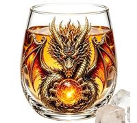 Bicchieri Bourbon 3D Dragon Design Stemless Wine Whisky Drinkware | Bicchieri da acqua per club, ristoranti, cene a casa, celebrazioni, banchetti, feste, bar