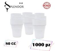 Bicchieri Caffè 1000 pz Plastica Bianca 80 cc Bicchierini Monouso Rigidi Bar