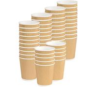 Bicchieri Carta 237ml/8oz 100 pezzi Ripple Cup monouso Triplo Strato doppia Parete isolante avana Beige - riciclabili PE asporto catering per Caffè lungo, Tè, Cappuccino, Cocktail, tisana, vino